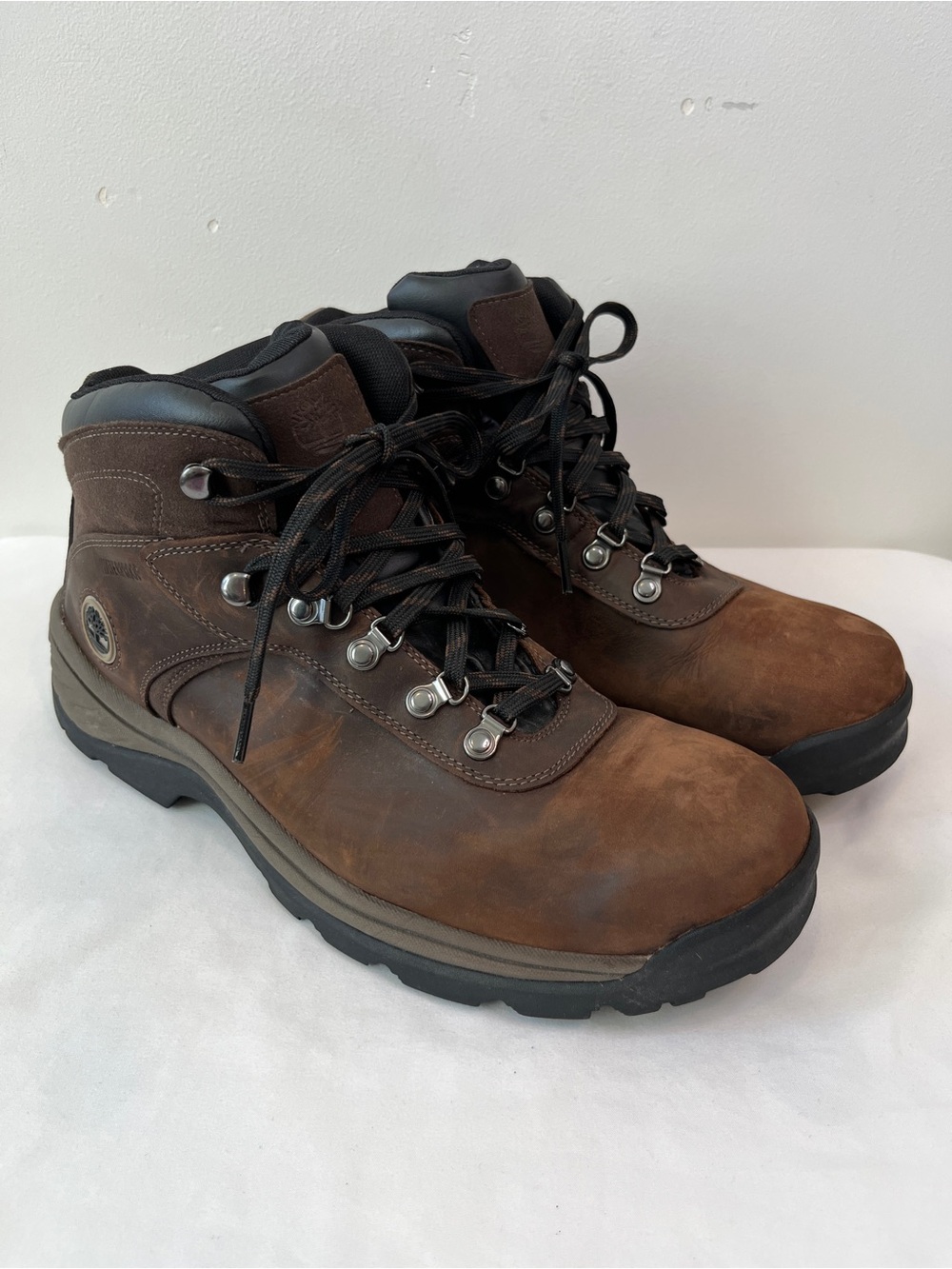 Timberland Flume Mid Waterproof Leather Hiking Boots Mens 11.5 Dark Brown 18128